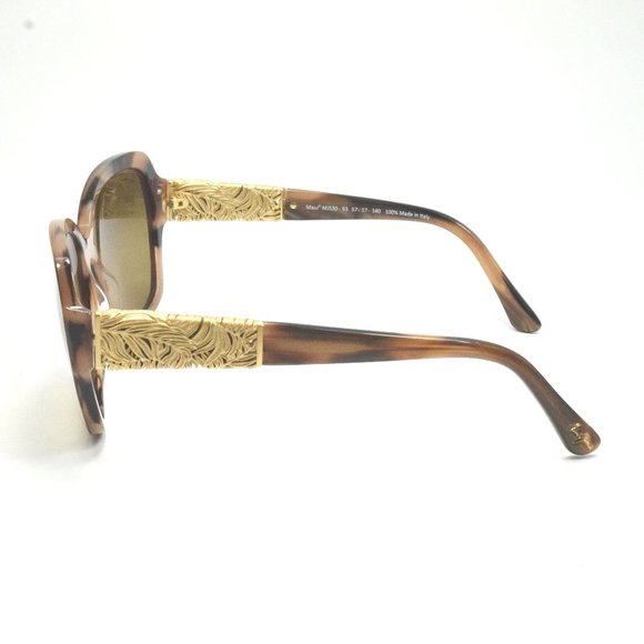 Maui Jim Swaying Palms MJ 530-93 Brown Stripe with 24K Gold / HCL Bronze… - Picture 3 of 6